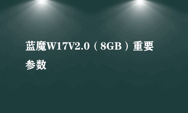 蓝魔W17V2.0（8GB）重要参数