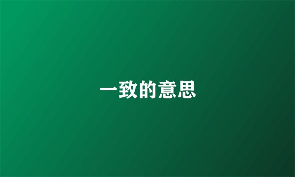 一致的意思