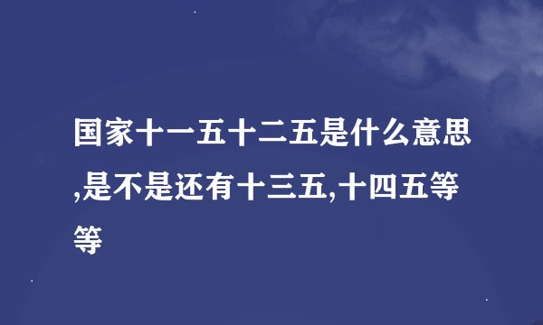 国家十一五十二五是什么意思,是不是还有十三五,十四五等等