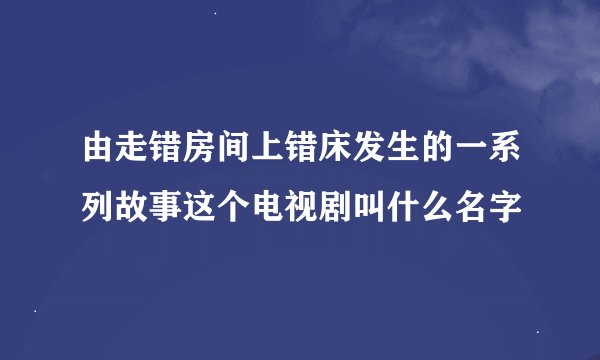 由走错房间上错床发生的一系列故事这个电视剧叫什么名字