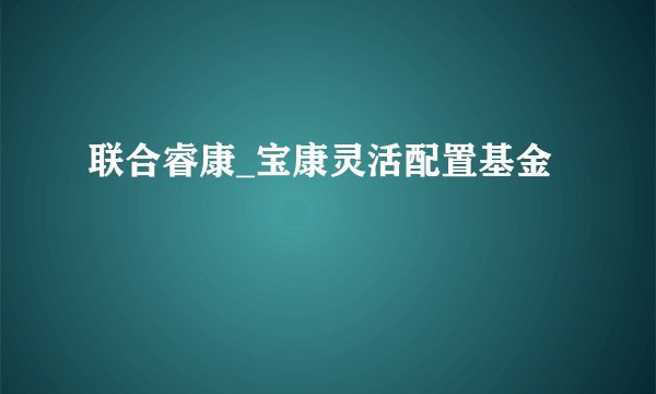 联合睿康_宝康灵活配置基金