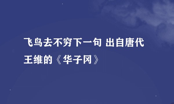 飞鸟去不穷下一句 出自唐代王维的《华子冈》