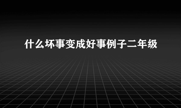 什么坏事变成好事例子二年级