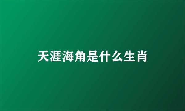 天涯海角是什么生肖