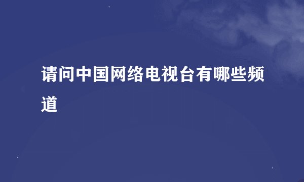 请问中国网络电视台有哪些频道
