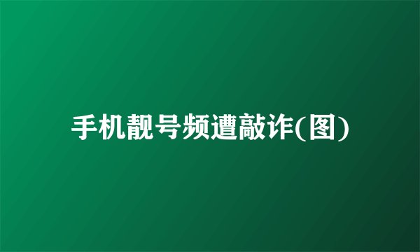 手机靓号频遭敲诈(图)