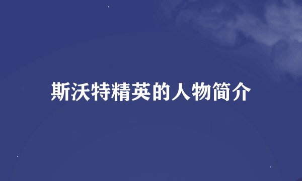 斯沃特精英的人物简介