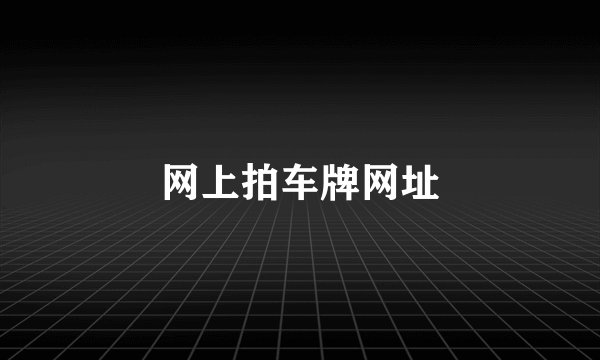 网上拍车牌网址