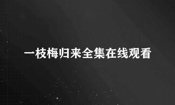 一枝梅归来全集在线观看