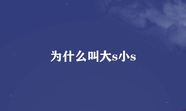 为什么叫大s小s