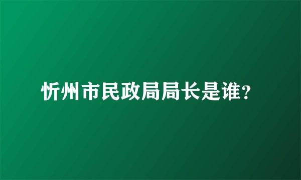 忻州市民政局局长是谁？