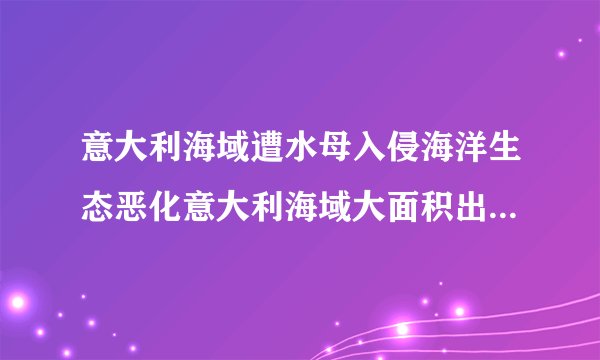 意大利海域遭水母入侵海洋生态恶化意大利海域大面积出现水母入侵