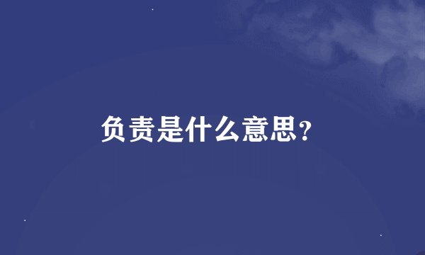负责是什么意思？