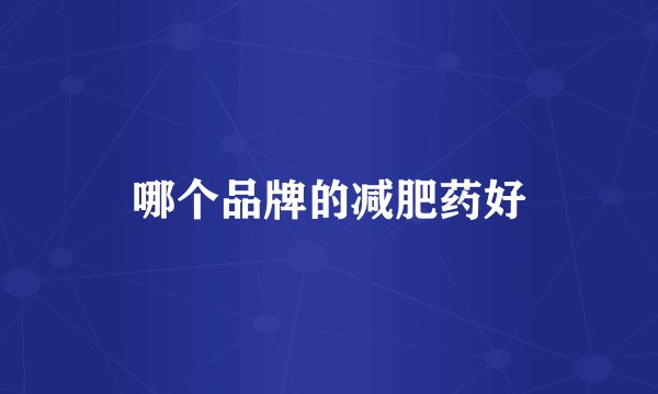 哪个品牌的减肥药好