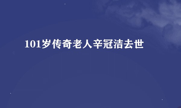 101岁传奇老人辛冠洁去世