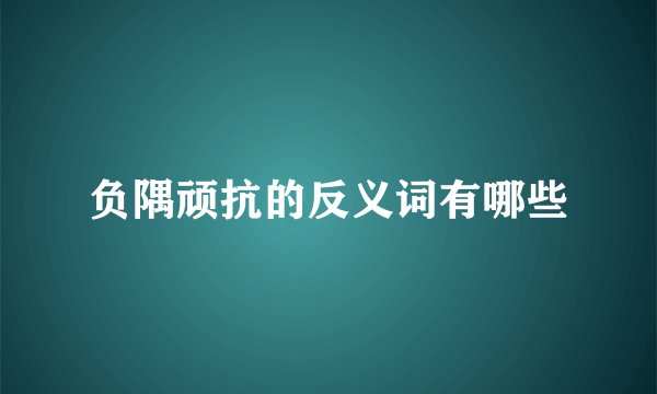 负隅顽抗的反义词有哪些