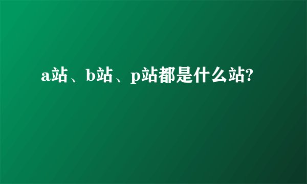 a站、b站、p站都是什么站?
