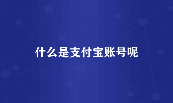 什么是支付宝账号呢