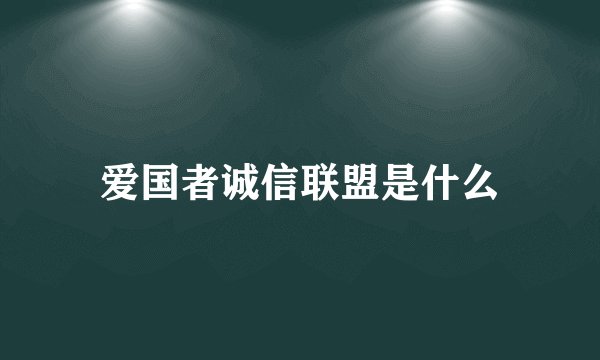 爱国者诚信联盟是什么