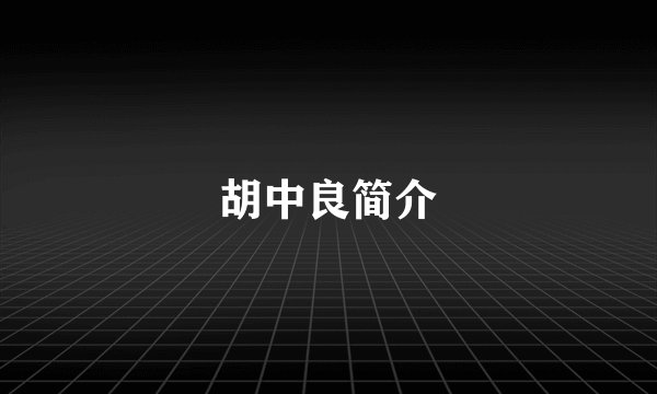 胡中良简介