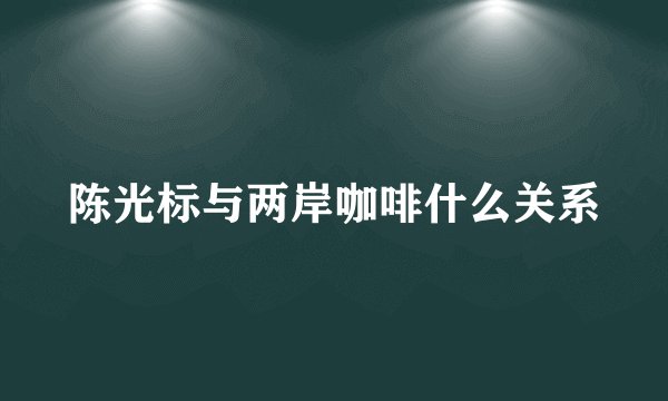 陈光标与两岸咖啡什么关系