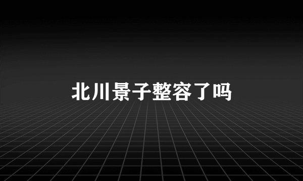 北川景子整容了吗