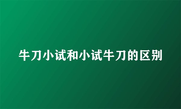 牛刀小试和小试牛刀的区别