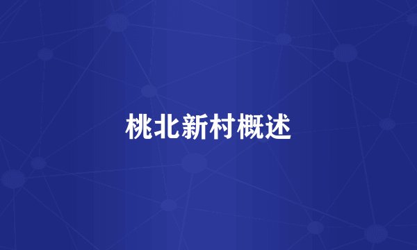 桃北新村概述