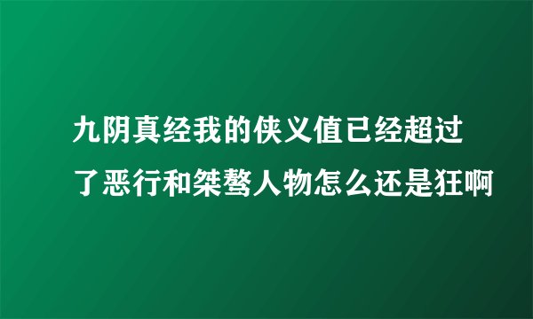 九阴真经我的侠义值已经超过了恶行和桀骜人物怎么还是狂啊