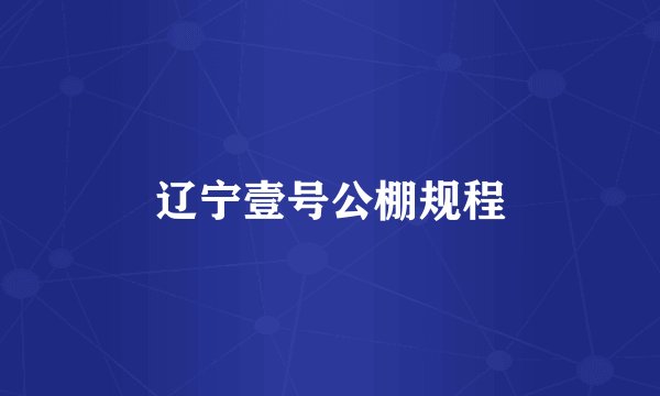 辽宁壹号公棚规程