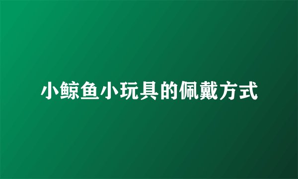 小鲸鱼小玩具的佩戴方式