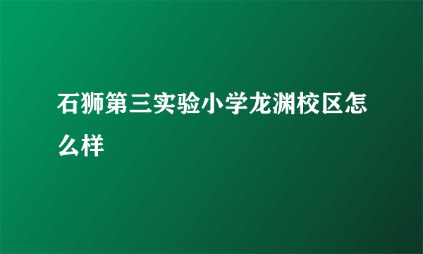 石狮第三实验小学龙渊校区怎么样