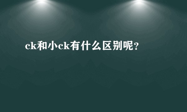 ck和小ck有什么区别呢?