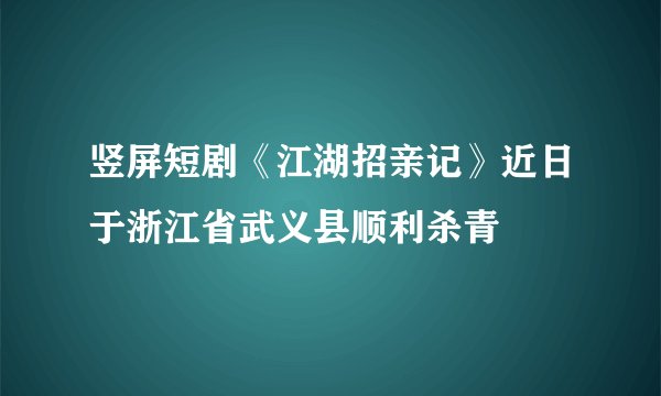 竖屏短剧《江湖招亲记》近日于浙江省武义县顺利杀青