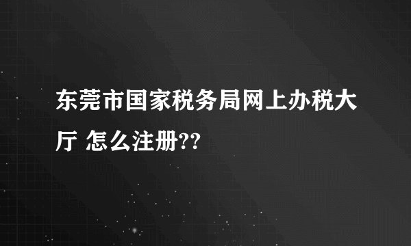 东莞市国家税务局网上办税大厅 怎么注册??