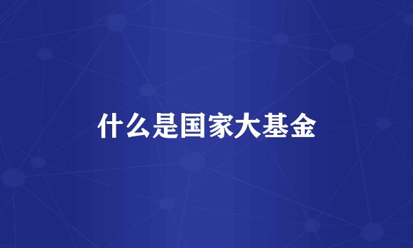 什么是国家大基金