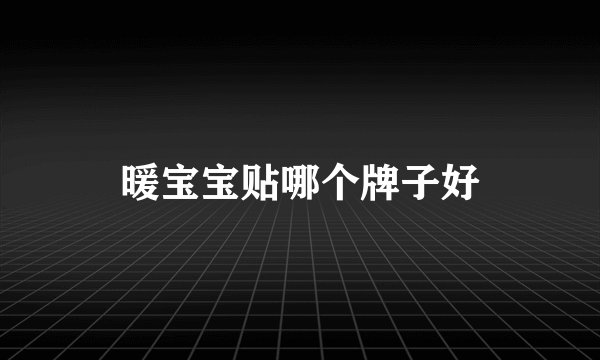 暖宝宝贴哪个牌子好