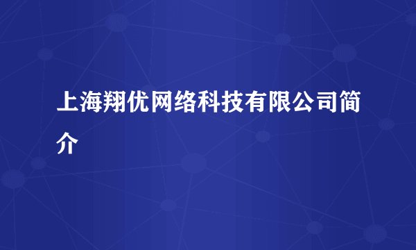 上海翔优网络科技有限公司简介
