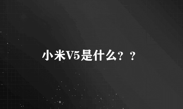 小米V5是什么？？