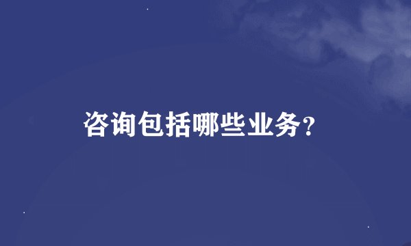 咨询包括哪些业务？