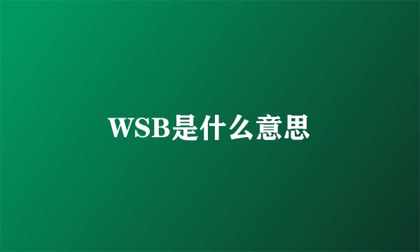 WSB是什么意思