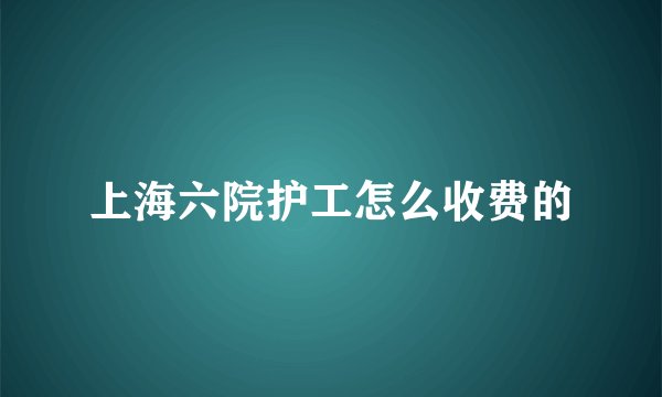 上海六院护工怎么收费的