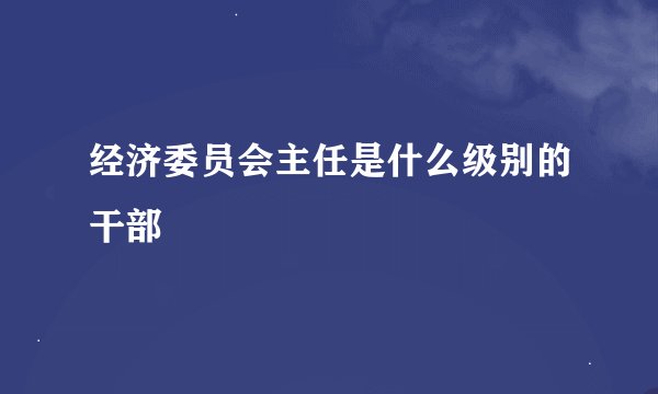 经济委员会主任是什么级别的干部