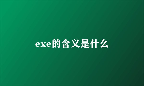 exe的含义是什么
