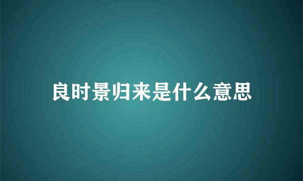 良时景归来是什么意思