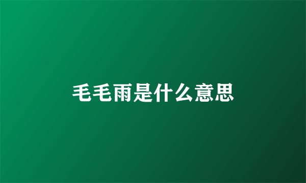 毛毛雨是什么意思