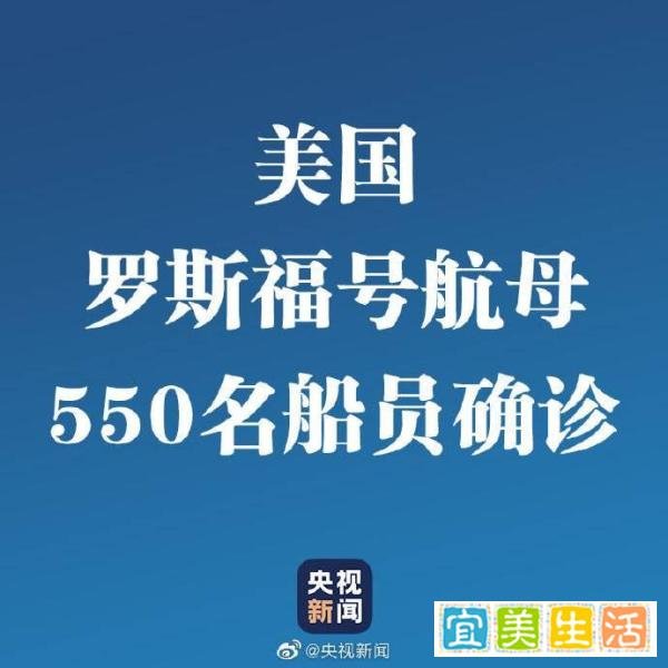 美国罗斯福号航母550名船员确诊