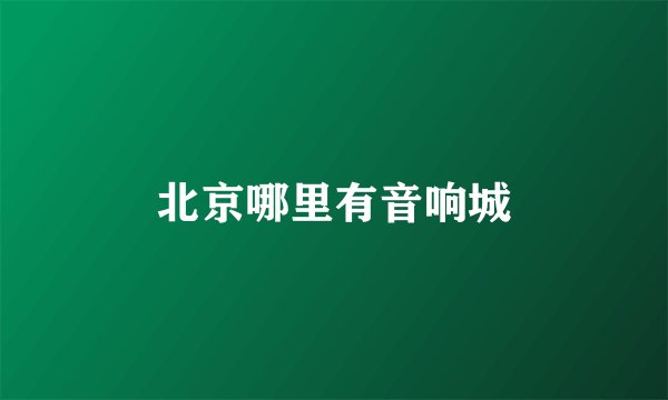 北京哪里有音响城