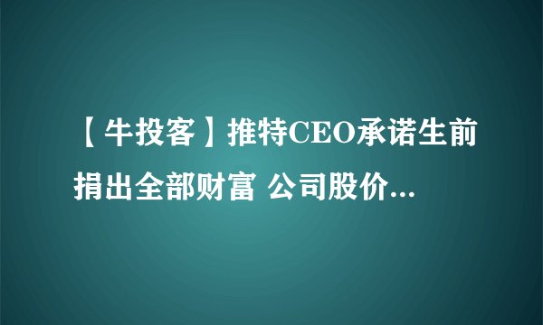 【牛投客】推特CEO承诺生前捐出全部财富 公司股价走势怎样-股票知识