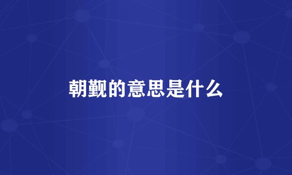 朝觐的意思是什么